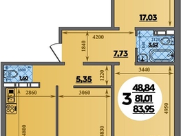 Продается 3-комнатная квартира ЖК Суворовский, литера 23, 83.95  м², 8634875 рублей