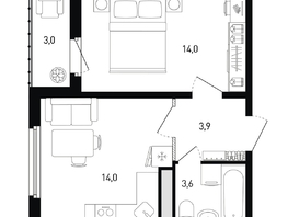 Продается 1-комнатная квартира ЖК 5 элемент Аске, лит 5-12 стр.2, сек.3,4,5,6, 37  м², 6090200 рублей