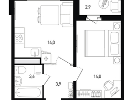 Продается 1-комнатная квартира ЖК 5 элемент Аске, лит 5-12 стр.2, сек.3,4,5,6, 36.9  м², 6073740 рублей