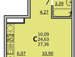 Продается Студия ЖК Frame (Фрейм), 11Б, 27.36  м², 4856400 рублей