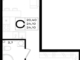 Продается Студия ЖК Придонье, 24.1  м², 3374000 рублей