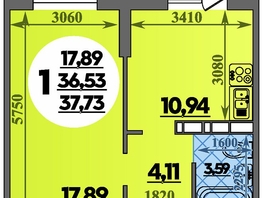 Продается 1-комнатная квартира ЖК Суворовский, литера 01, 37.73 м², 5233151 рублей