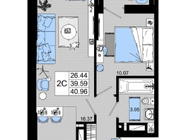 Продается 1-комнатная квартира ЖК Октябрь Парк, 2.1, 40.96  м², 5324800 рублей