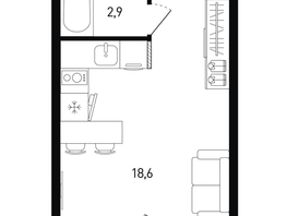 Продается Студия ЖК 5 элемент Аске, лит 5-12 стр.2, сек.3,4,5,6, 22.7  м&sup2;, 4194960 рублей