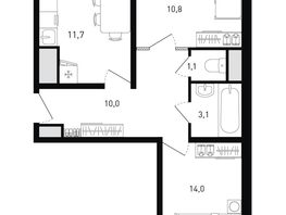 Продается 2-комнатная квартира ЖК 5 элемент Аске, лит 5-12 стр.2, сек.3,4,5,6, 52.6  м&sup2;, 8195080 рублей