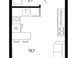 Продается Студия ЖК 5 элемент Аске, лит 5-11 стр.1, сек.1,2,3,4, 22.9  м&sup2;, 3998340 рублей