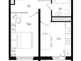 Продается 1-комнатная квартира ЖК 5 элемент Аске, лит 5-12 стр.1, сек.1,2, 36  м&sup2;, 4432320 рублей