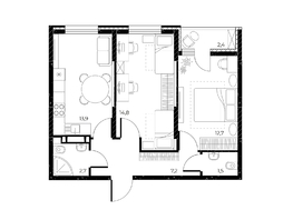 Продается 2-комнатная квартира ЖК Панорама на Театральном, литера 1, 54  м&sup2;, 7850000 рублей