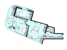 Продается Апартамент АК Sky Plaza (Скай Плаза), 5.0, 139  м&sup2;, 72280000 рублей