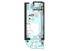 Продается Апартамент АК Sky Plaza (Скай Плаза), 5.0, 52.9  м&sup2;, 28037000 рублей