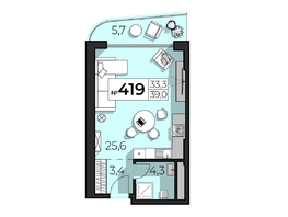 Продается Апартамент АК Sky Plaza (Скай Плаза), 5.0, 39  м&sup2;, 19110000 рублей