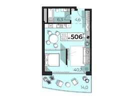 Продается Апартамент АК Sky Plaza (Скай Плаза), 5.0, 65.1  м&sup2;, 35154000 рублей