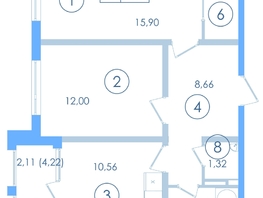 Продается 2-комнатная квартира ЖК Мойнако Ривьера, 1 очередь, 53.5  м&sup2;, 14695272 рублей