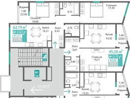 Продается 2-комнатная квартира ЖК Подсолнух, 61.21  м&sup2;, 9711946 рублей