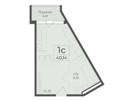Продается 1-комнатная квартира ЖК Ботаника, сек 5-6, 40.14  м&sup2;, 14119245 рублей