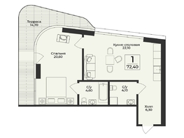 Продается 2-комнатная квартира ЖК Нега, 72.4  м&sup2;, 28372112 рублей