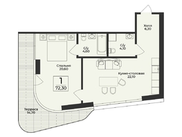 Продается 2-комнатная квартира ЖК Нега, 72.3  м&sup2;, 28792752 рублей