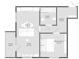 Продается 1-комнатная квартира ЖК Образцово, дома 9-10, 50.93  м&sup2;, 6770000 рублей