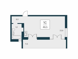 Продается Студия ЖК Вилла Маяк, дом 2, 46.5  м&sup2;, 11670500 рублей