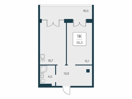 Продается 1-комнатная квартира ЖК Вилла Маяк, дом 3, 55.3  м&sup2;, 16920000 рублей
