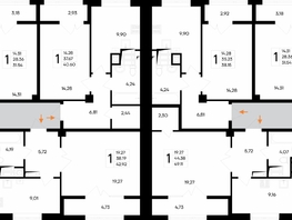 Продается 1-комнатная квартира ЖК Парковые кварталы, этап 1, 42.92  м&sup2;, 6855840 рублей